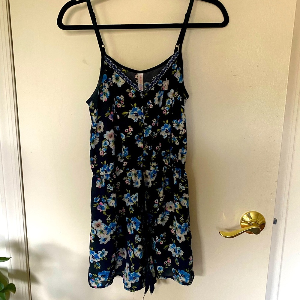 Black floral romper
